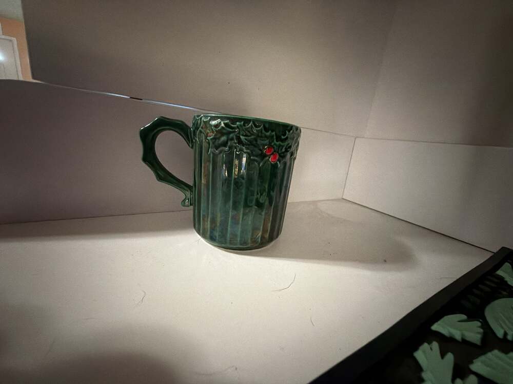 Vintage Mid-Century Inarco Japan Christmas Holly and Berries Ceramic Mug E-2647